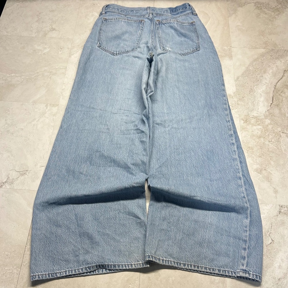 Abercrombie & Fitch The Wide Leg High Rise Light Wash Denim Jeans Womens 30/10